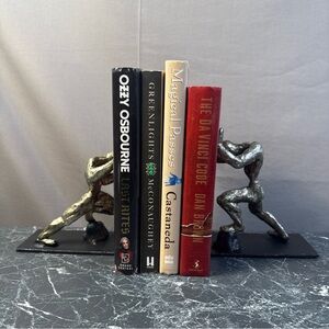 Vintage Pier 1 Imports Bookends Statue Figures Holding Books